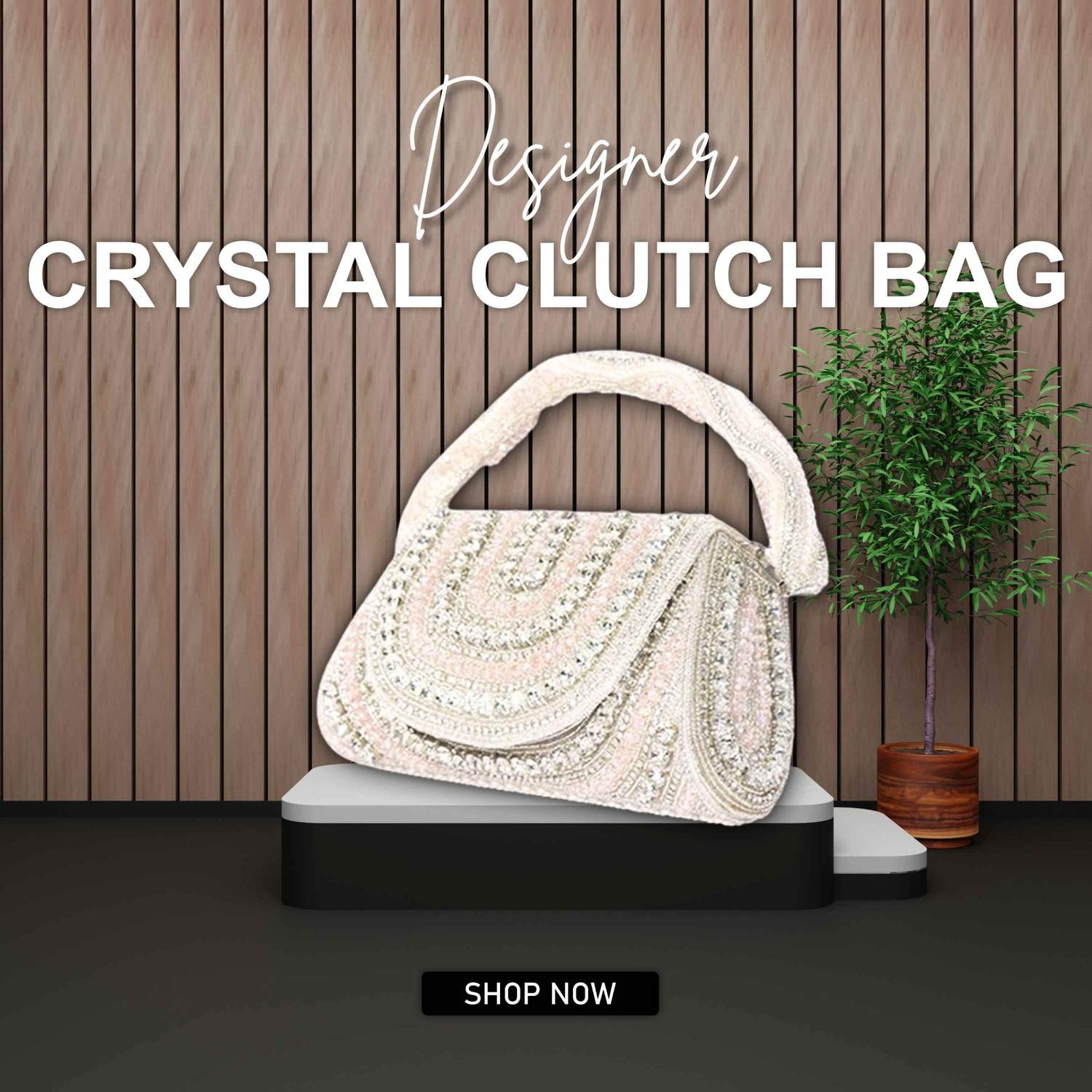 Designer Crystal Clutch Bag