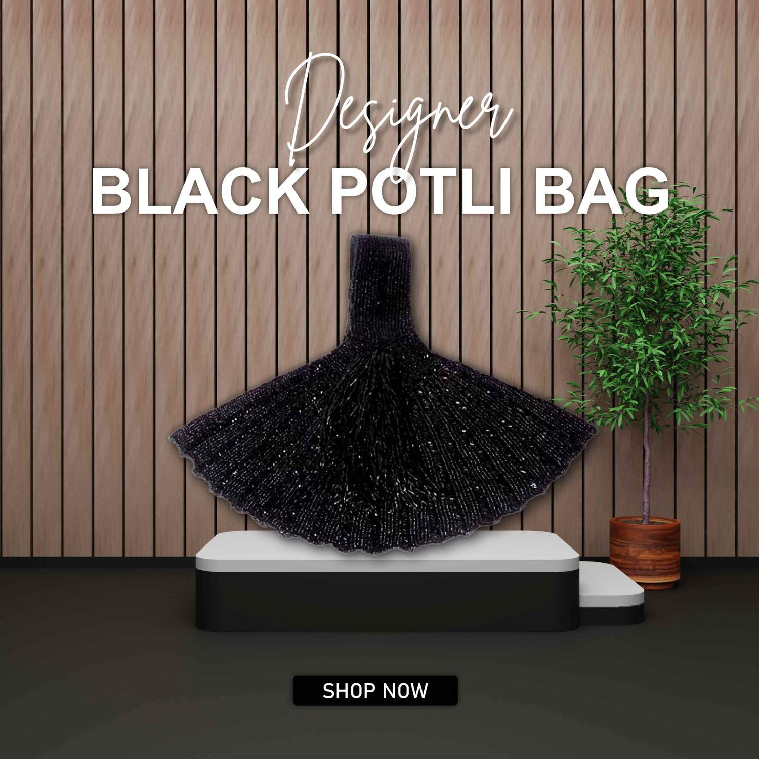 Designer Black Potli Bag