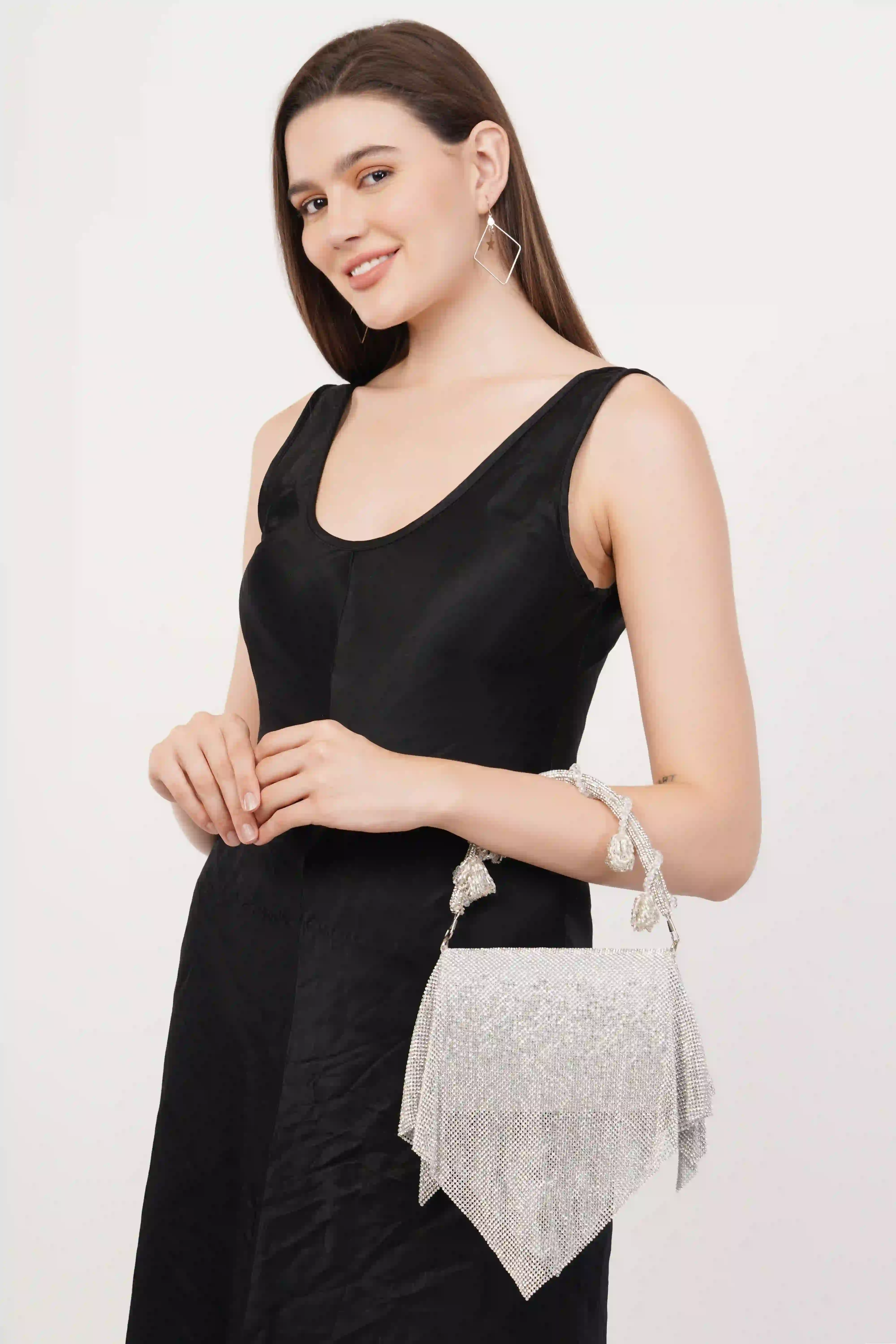 Buy Silver Party Wear Handbag For Women Online in Delhi